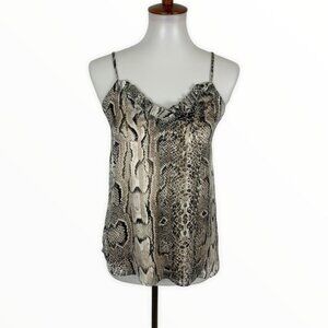 Adrienne‎ Snake Print Camisole Top Size S Spaghetti Straps V-Neck Summer
